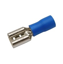 Zdířka faston 6.3mm ,vodič 1.5-2.5mm  modrá