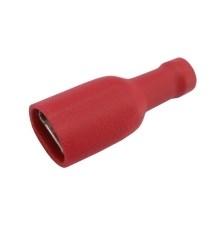 Zdierka faston 6.3mm izol., vodič 0.5-1.5mm  červená