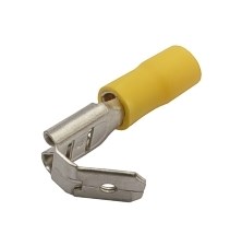 Zdířka faston rozvaděč 6.3mm, vodič 4.0-6.0mm  žlutý
