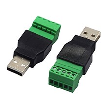Connector USB-A with terminal block