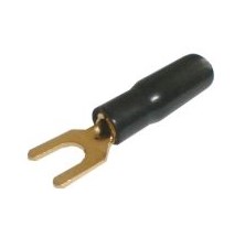 Plug under clamp plastic gold black