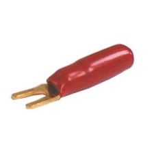 Plug under clamp plastic gold red