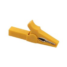 Alligator clip for banana, insulated, yellow, l55mm