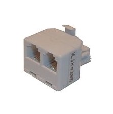 Phone reduction connector/ 2xplug contact 6p-4c