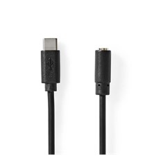 Kabel USB-C - zástrčka 3,5mm NEDIS CCGB65960BK10
