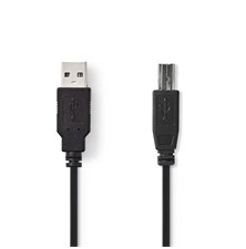 Kábel USB 2.0 A konektor/USB 2.0 B konektor 3m NEDIS CCGP60100BK30