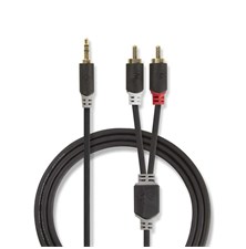 Kabel Jack 3,5mm stereo/2x Cinch 10m NEDIS CABW22200AT100