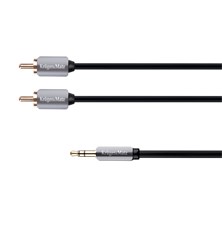Cable KRUGER & MATZ JACK 3.5 stereo/2xCINCH 3m KM0311
