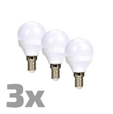 Bulb LED E14  6W miniGLOBE warm white ECOLUX SOLIGHT WZ433-3 3pcs