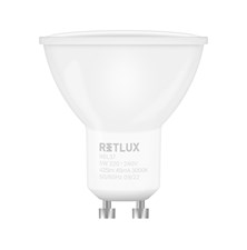 Žiarovka LED GU10 5W biela teplá RETLUX REL 37 4ks