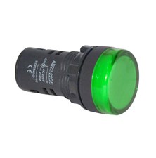Round lamp 230V LED green 29mm HADEX