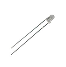 LED diode  3 mm; yellow (590nm); luminosity 2500 mcd; waterclear, IF=20mA, VF=2.2V