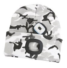 Cap with headlamp TES camouflage gray size L rechargeable
