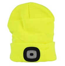 Cap with headlamp TES yellow rechargeable