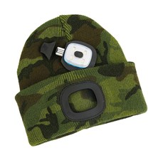 Cap with headlamp TES camouflage size M rechargeable