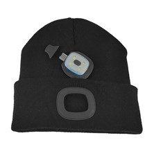Cap with headlamp TES black size L rechargeable