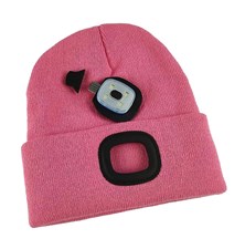 Cap with headlamp TES pink size M rechargeable