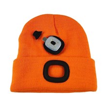 Čepice s čelovkou TES oranžová vel.L nabíjecí