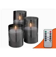 Wax LED candle MOON IN THE ROOM ML91 set of 3pcs