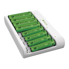 Battery charger GP Eco E811 + 4x AA 2100 + 4x AAA