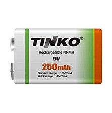 Batéria 6F22 nabíjacia 9V/250mAh TINKO NiMH