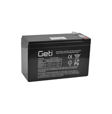 Batéria olovená 12V 7.5Ah GETI (konektor 6,35 mm)