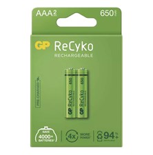 Battery AAA (R03) rechargeable 1,2V/650mAh GP Recyko  2pcs