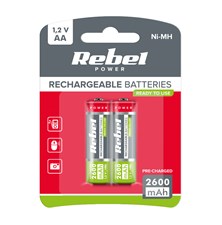 Batéria AA (R06) nabíjací 1,2V/2600 mAh REBEL blister