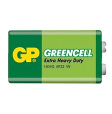 Battery 6F22 (9V) Zn-Cl GP Greencell (foil)