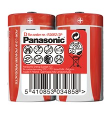Battery D (R20) Zn-Cl PANASONIC Red 2pcs / shrink