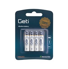 Battery AAA (LR03) alkaline GETI 1,5V Blister (4 pieces)