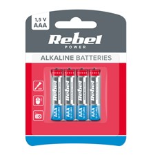 Battery AAA LR03 alkaline REBEL Alkaline Power 4pcs / blister BAT0060B
