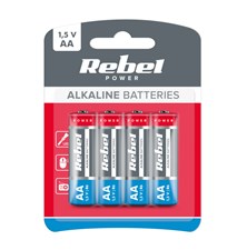 Baterie AA (R6) alkalická REBEL Alkaline Power 4ks / blistr BAT0061B