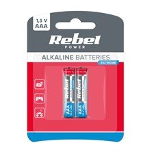 Baterie AAA (R03) alkalická REBEL EXTREME Alkaline Power 2ks / blistr BAT0090B