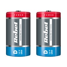 Battery D (R20) alkaline REBEL Alkaline 2pcs / shrink BAT0064