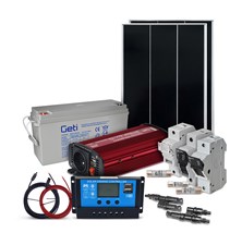 Off grid solar set SOLARFAM 200Wp, 12V, 150Ah battery, inverter 230VAC 600W