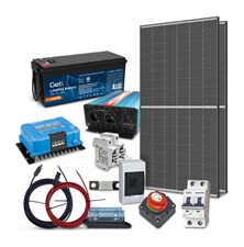 Solárna zostava ostrovná TRINA 890Wp, batéria LiFePO4 24V 100Ah, menič 24V/230VAC 2000W