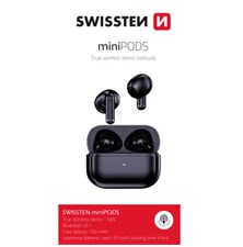 Bluetooth Headphones SWISSTEN MINIPODS BLACK 54200100