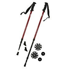 Trekking poles ACRA 05-LTH130 1 pair with accessories red