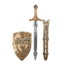 Detský rytiersky meč so štítom a puzdrom TEDDIES 55cm