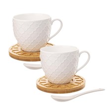 Set of mugs with saucer and spoon ORION Whiteline 0,25l