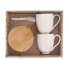 Set of mugs with saucer and spoon ORION Whiteline 0,37l