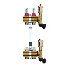 Brass manifold with automatic deaeration - 2 way