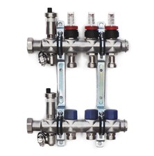 Stainless steel manifold with automatic deaeration - 3 way