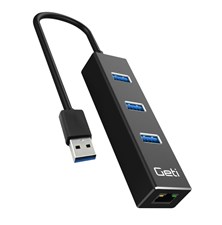 USB hub GETI GUH3AE 3x USB-A 3.0 + 1x Ethernet