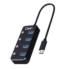 USB hub GETI GUH4AS 4x USB-A 3.0 with switches