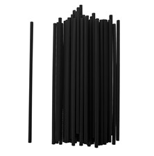 Plastic straws ORION 50pcs black for repeated use