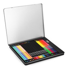 Crayons EASY Creative triangular classic and double-sided 24 pcs / 36 colors in a metal box