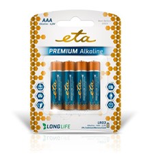 Battery AAA (LR03) alkaline ETA ETAR03PREM4 4pcs / blister
