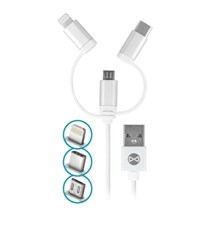 Cable FOREVER USB 3in1 1m White